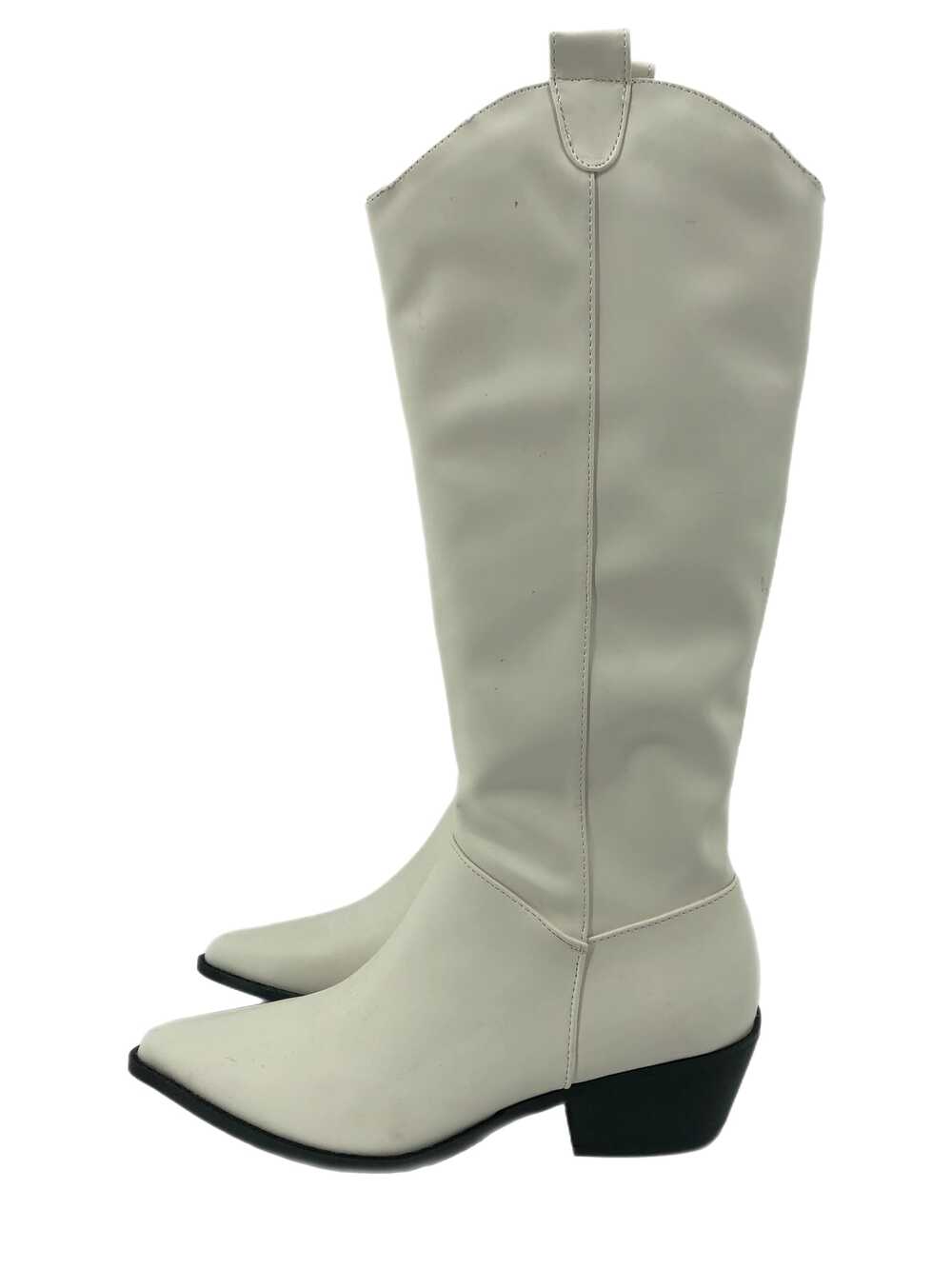 Nasty Gal White Leather Heeled Boots | New Without Tags